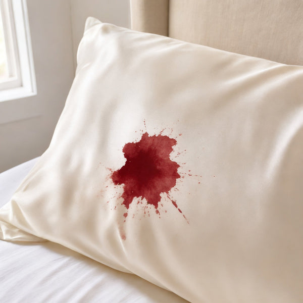 Enlever une tache de sang sur une taie (soie, satin, lin, coton)
