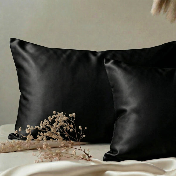 Taie d'oreiller en soie 30 Momme Negro - Grade 6A OEKO-TEX certifiée